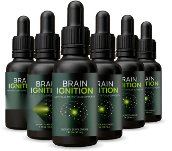 Six bottles of Brain Ignition mental clarity and focus support